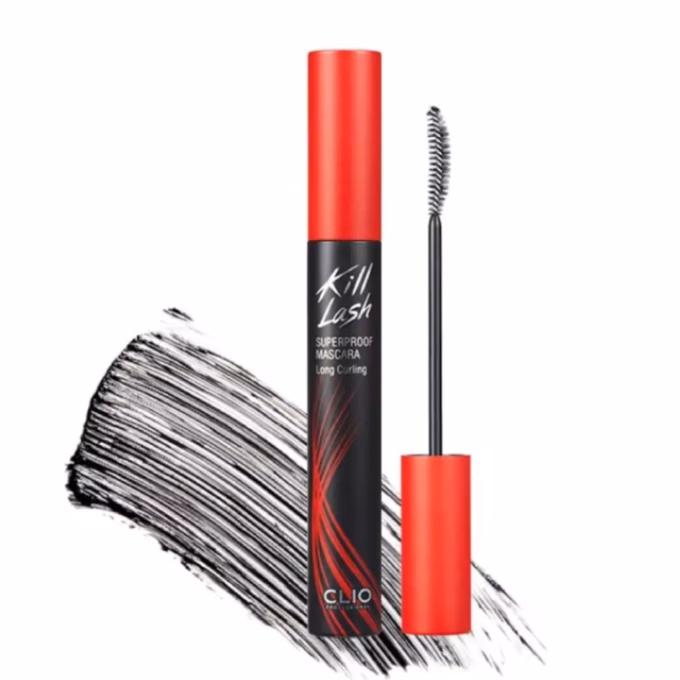 Clio Kill Lash Superproof Mascara: Đầu cọ mảnh giúp tơi mi tự nhiên, mang lại vẻ đẹp nhẹ nhàng nhưng sắc sảo. Giá tham khảo: 185.000 đồng