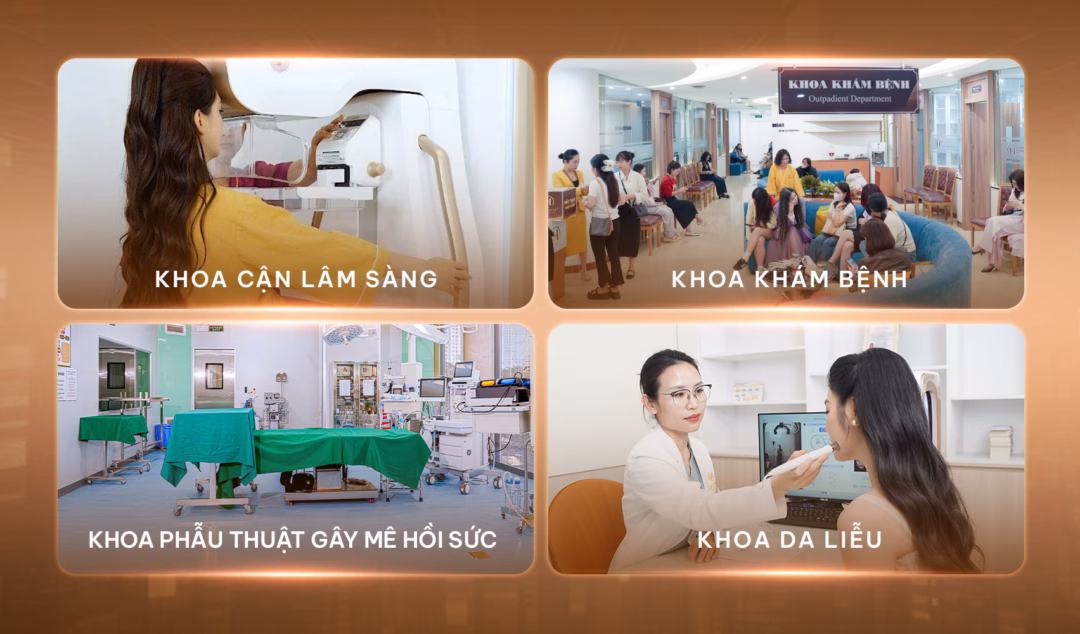 Hệ thống khoa, phòng bệnh viện được tổ chức bài bản, vận hành chuyên nghiệp theo tiêu chuẩn y khoa, đảm bảo quy trình khám, phẫu thuật và điều trị khép kín