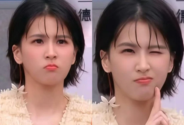 Nữ ca sĩ là trường hợp đầu tiên trong lịch sử 7 mùa show bị "cấm hôn" đồng nghiệp để đảm bảo an toàn cho chương trình. Ảnh: Weibo.