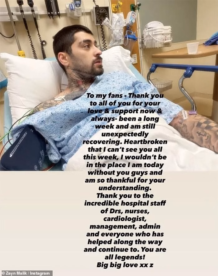 Việc nhập viện đột ngột của Zayn Malik từng gây ra làn sóng lo ngại lớn trong cộng đồng fan hâm mộ.
